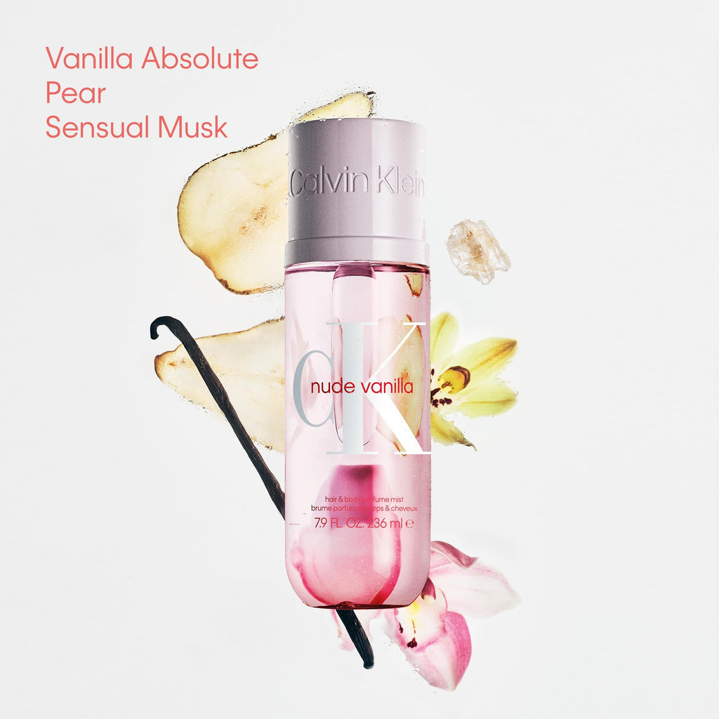 Calvin Klein CK Nude Vanilla – Ambery Unisex Hair & Body Perfume Mist – With Notes of Vanilla, Pear & Musk