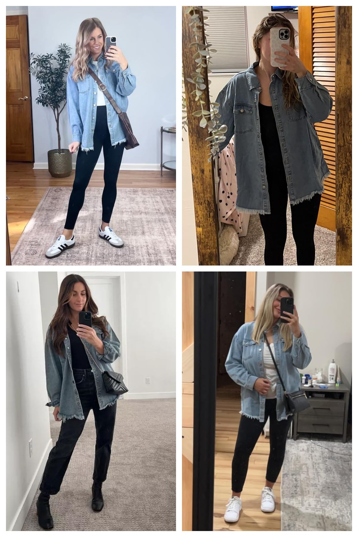 Dokotoo Womens Washed Boyfriend Oversized Lapel Button Up Long Sleeve Denim Trucker Jacket Distressed Ripped Denim Jackets Fashion Distressed Jean Jacket for Women Sky Blue S