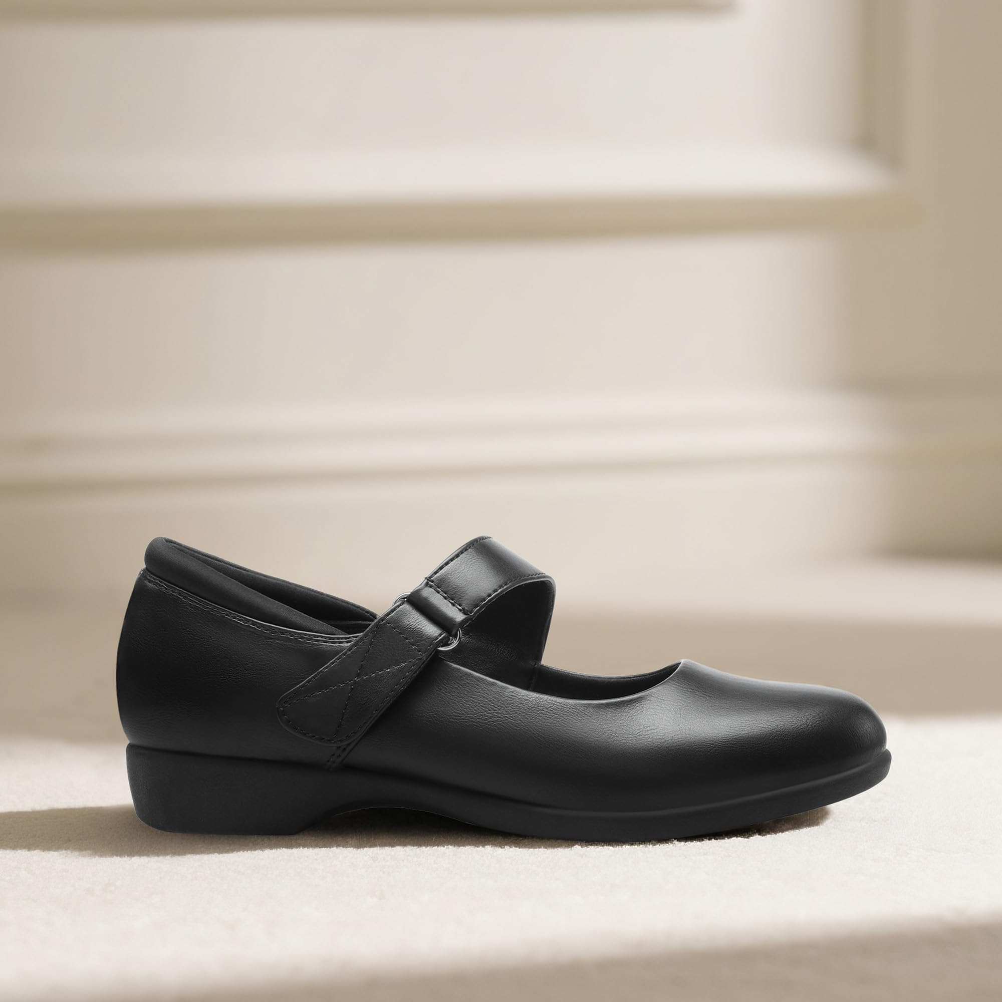 DREAM PAIRS Womens Ballet Mary Jane Flats, Comfortable Business Office Dress Shoes for Women Dressy and Work with Ankle Strap,Size 11,Black,SDFA2407W