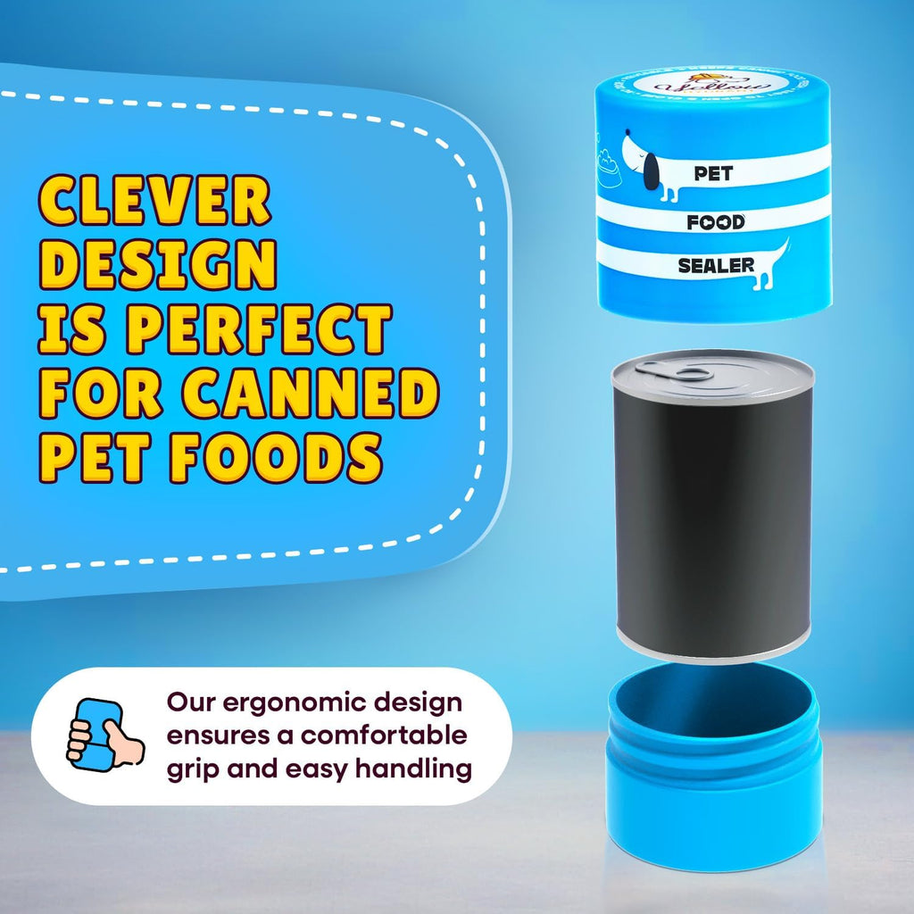 Yellow Hydrant The Original Canned Dog Food Storage Container (2 Pack) Patent Pending Reusable Airtight Can Cover Pet Food Sealer - Keeps Dog Food Can Fresh in the Fridge, Eliminates Odor