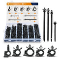 GOOACC 130Pcs Car Wire Loom Routing Clips Assortment - 9 Different Sizes Universal Wiring Harness Routing Clip Replacement Parts for Honda GM Mazda