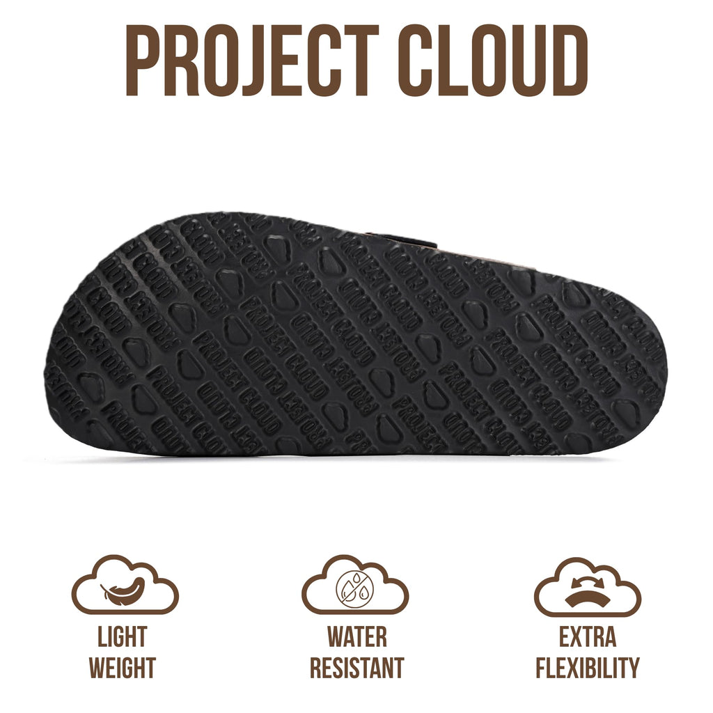 Project Cloud Genuine Leather Footbed Clogs for Women - Memory Foam Arch Support Slippers for Women - Trendy Slip-ons Women's Mules & Clogs Sandals (Benton,TANLEATHER,7M)