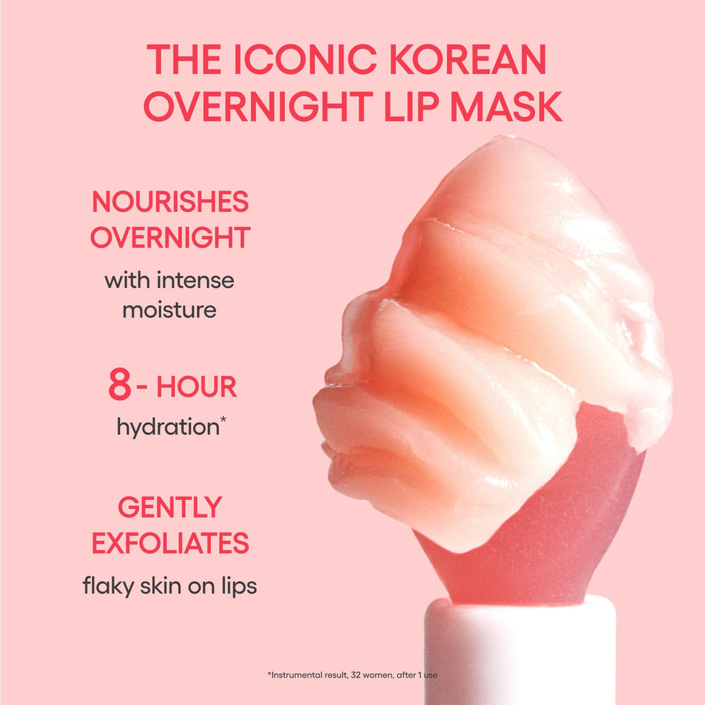 LANEIGE Lip Sleeping Mask: Hydrating & Nourishing Korean Overnight Lip Treatment Mask with Shea Butter, Vitamin C & Murumuru, For Flaky, Dry Lips | Korean Skin Care, Lemon Sorbet & Lip Topper