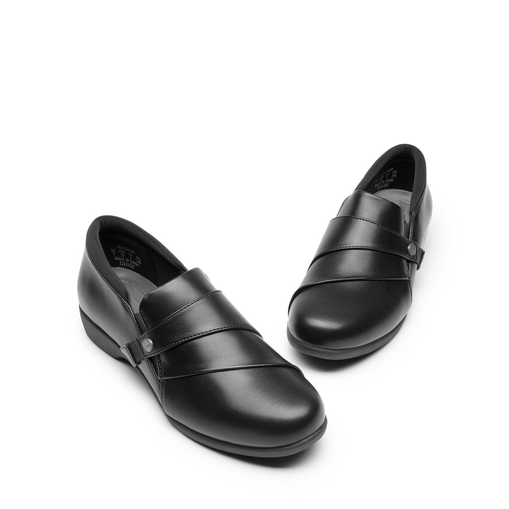 DREAM PAIRS Loafers for Women Slip-on Dressy Comfortable Business Casual Work Office Faux Leather Loafer Shoes with Arch Support,Size 9,Black,DWUMLS2530