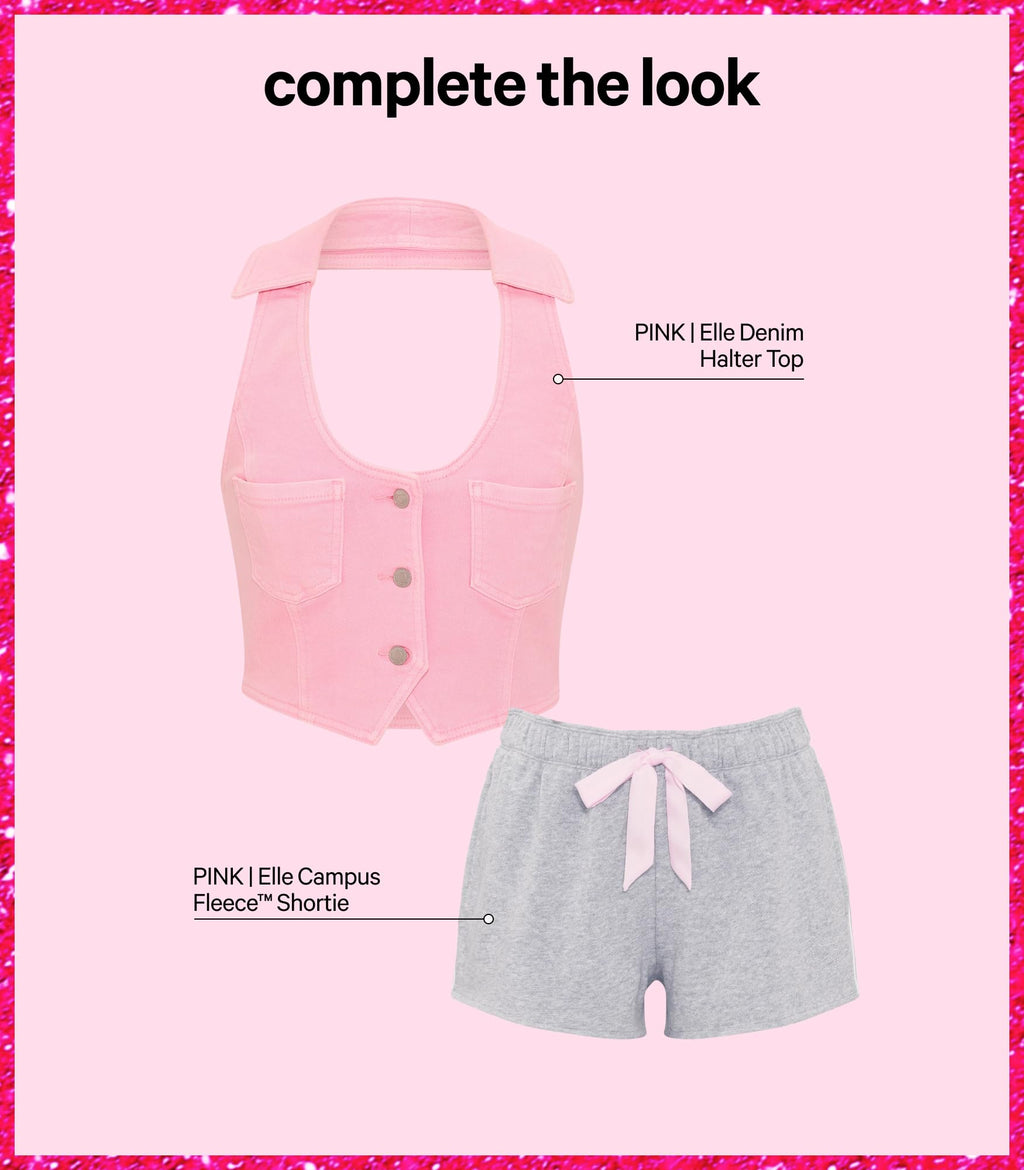 Victoria's Secret Pink | Elle Denim Halter Top, Pink Lollipop, M