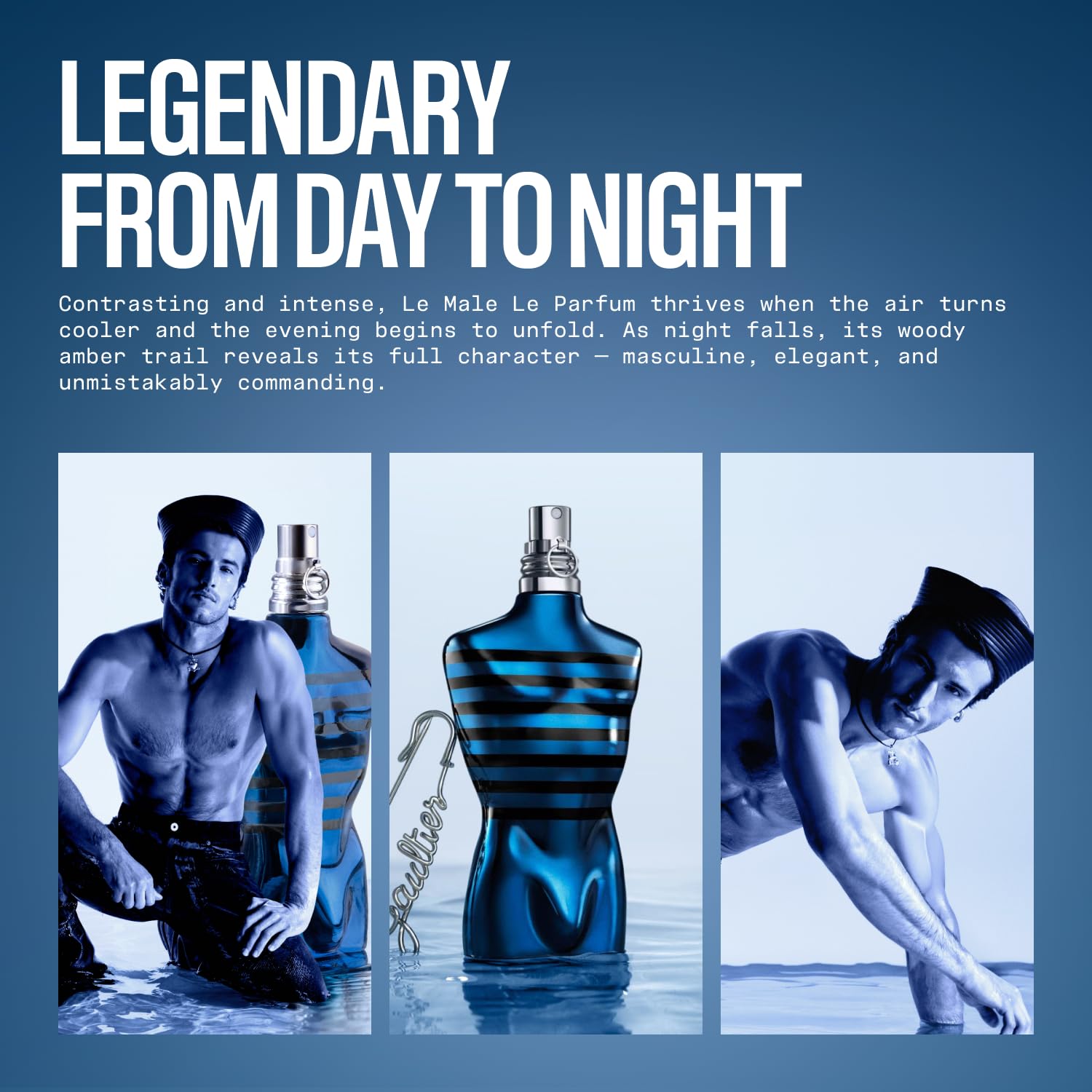 Jean Paul Gaultier Le Male In Blue Eau de Parfum for Men - Long Lasting Spicy Aromatic Men's Cologne with Blue Lavender, Anise & Benzoin - Limited Edition Designer Spray, 4.2 oz