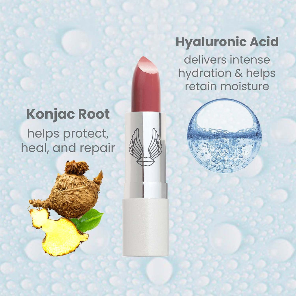 True + Luscious Super Moisture Lipstick | Sheer Cream Lip Color for Lasting Hydration | Hyaluronic Acid Konjac Root Powder | Vegan Cruelty-Free Gluten-Free Flatters All Skin Tones | Creamy Rose
