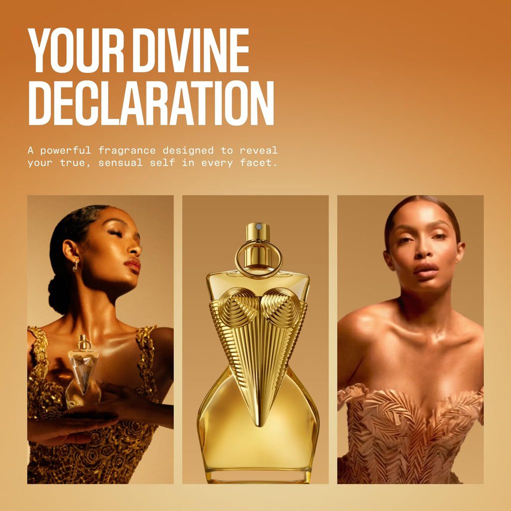 Jean Paul Gaultier Gaultier Divine Le Parfum Intense for Women - Long Lasting Floral Amber Women's Eau de Parfum with Lily, Frangipani, Sea Salt & Benzoin - Refillable Designer Fragrance Spray, 3.4 oz