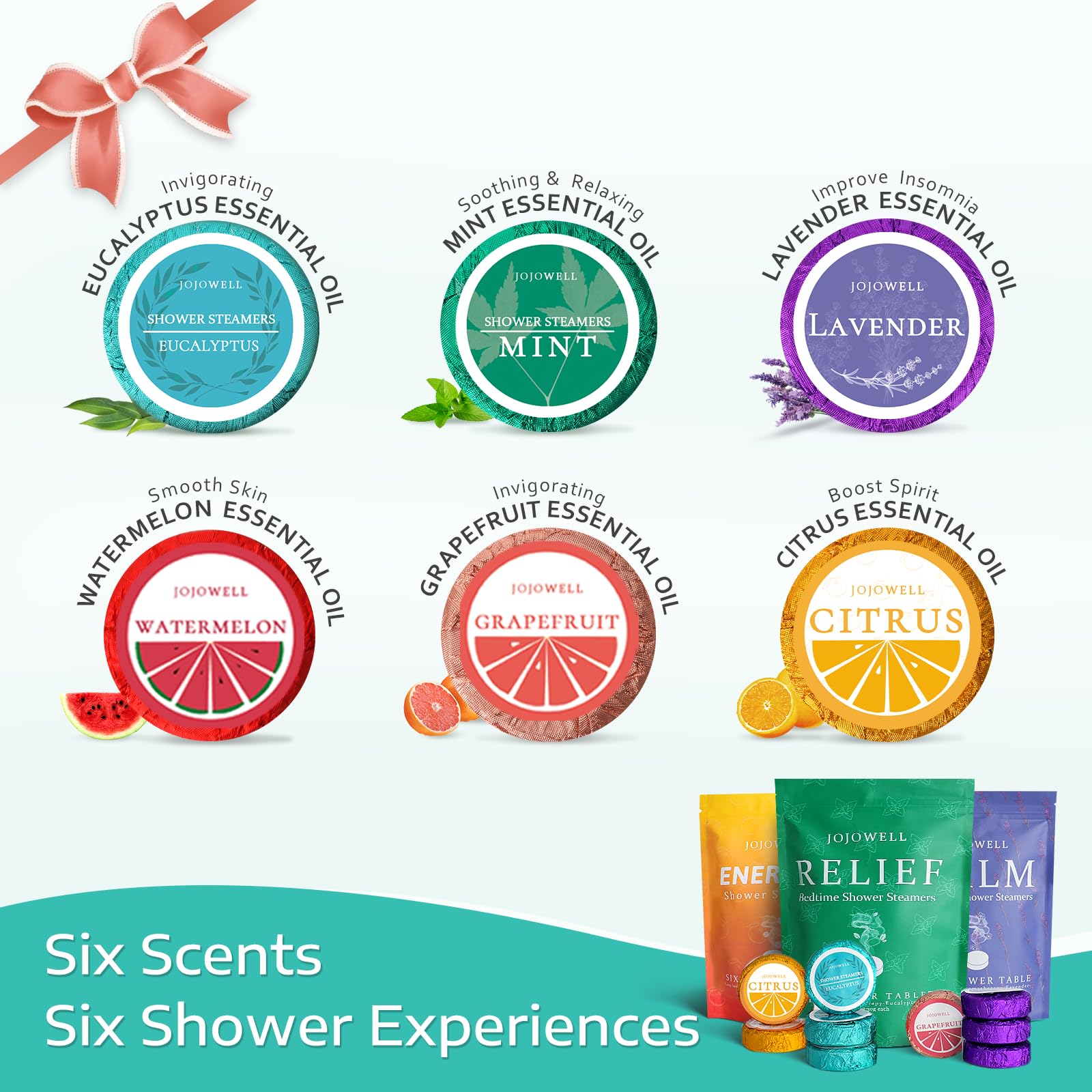 JoJowell Shower Steamers Aromatherapy - 18 Pack Birthday Gifts for Women, Self Care, Valentines Day Gifts for Her Him Women Men Mom Wife Teens, Galentines Gift Set Relaxation Home SPA
