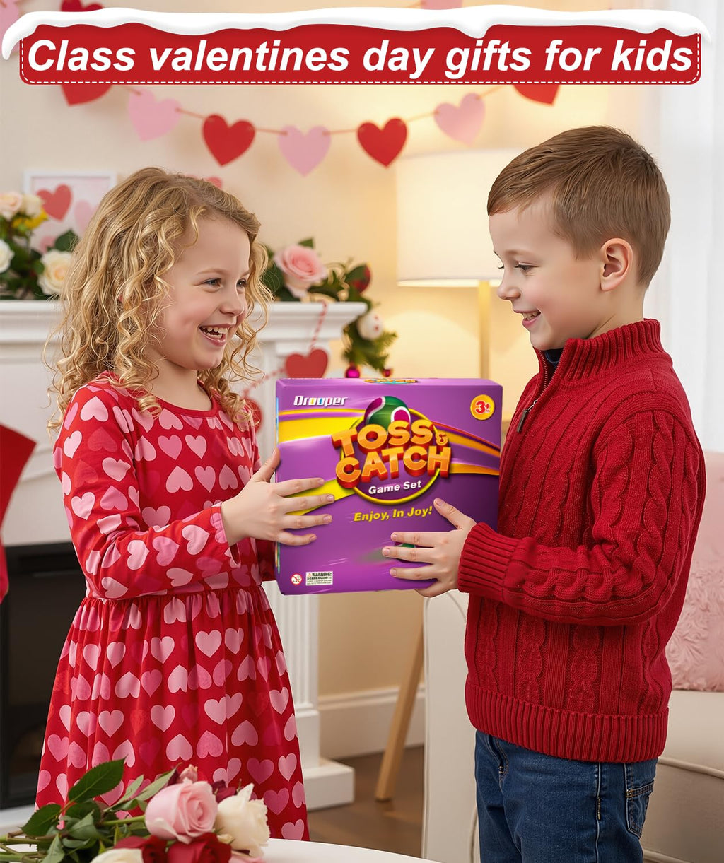 Qrooper Kids Toys Toss and Catch Game Set Valentines Day Gifts for Kids Toddler, Toys for 3 4 5 6 7 8 Year Old Boys Girls Birthday Gift, Yard Outdoor Games for Kid Ages 4-8 8-12 Beach Pool