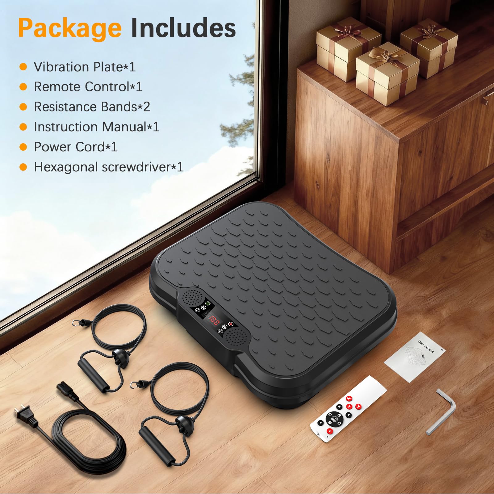 Vibration Plate Exercise Machine, 250 Speeds Home Fitness Vibrating Plate for Lymphatic Drainage, Vibration Plate 400 Lbs Capacity, Vibrating Plates for Weight Loss, Workout Equipment for Women Men