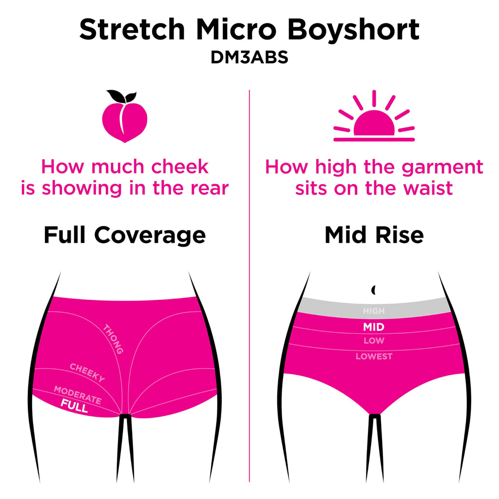 Maidenform Women's Microfiber Boyshort Underwear, Mid-Rise Boyshort Panties, 3-Pack