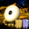 OGERY Camping String Lights, 4 in 1 Quick Storage 32.8FT Rechargeable Tent Lights String with 8 Lighting Modes, Hanging Waterproof Portable LED Lamp for Outdoor Patio Awning Garden Camping Essentials
