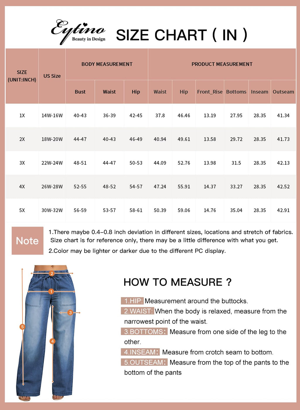 Eytino Plus Size Jeans,High Waisted Straight Leg Stretchy Trendy Loose Drawstring Wide Leg Denim Pants for Curvy Women,3X Dirty Blue