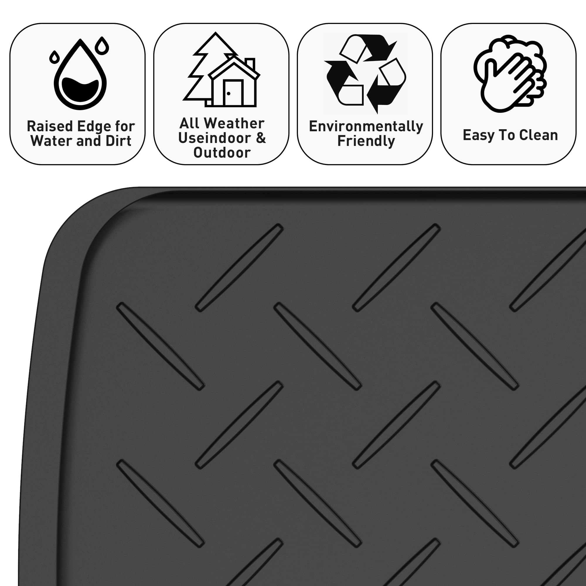 TonTool Boot Trays Heavy Duty Rubber Mat with Lip, Waterproof Shoe Mat Tray for Entryway Shoe Tray Multi-Purpose for Indoor or Outdoor 27.56 x 15.75inch
