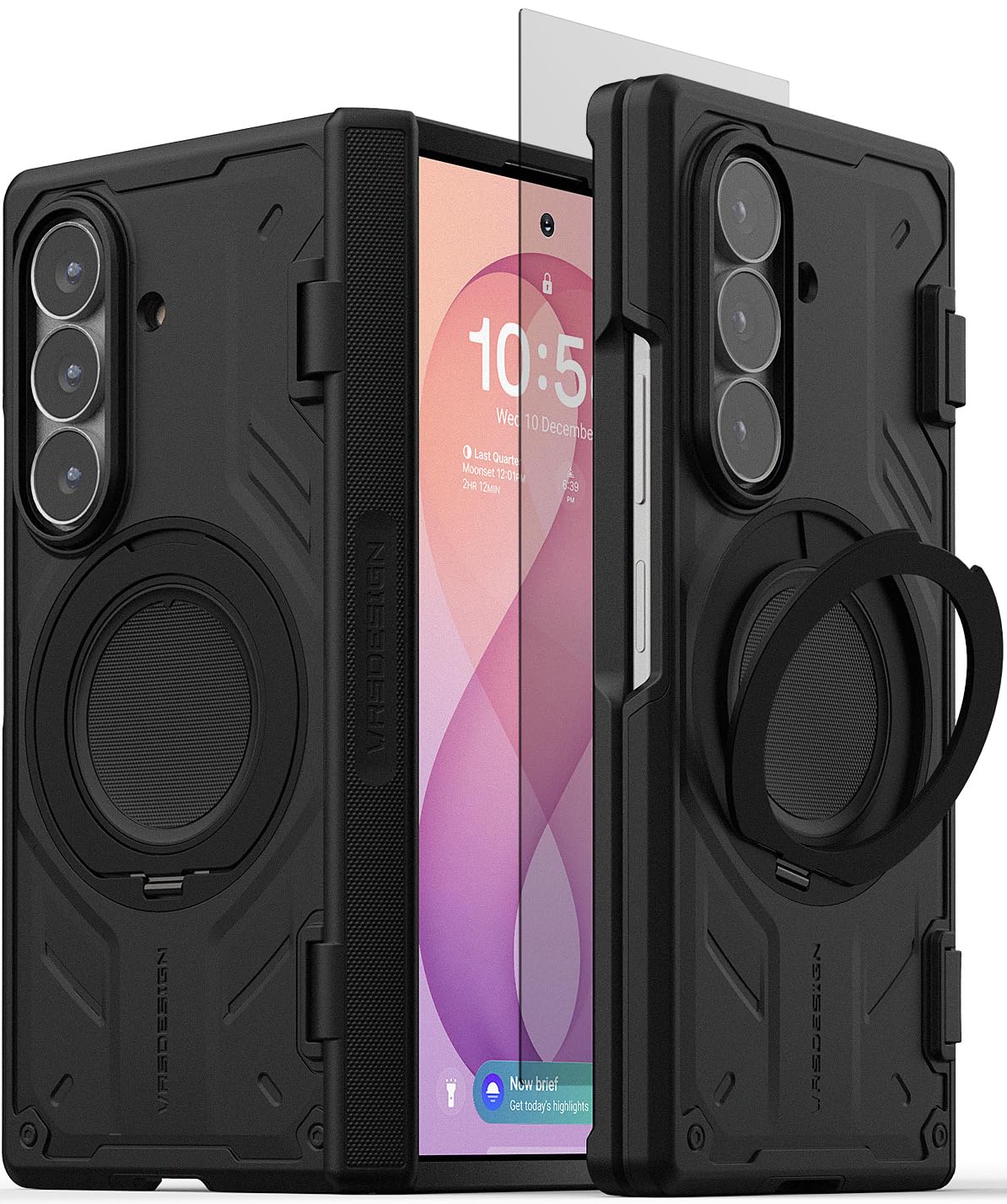 VRS DESIGN Active for Samsung Galaxy Z Fold 8 Ultra Case (2026) [Magnetic Ring Stand] [Magnetic Accessory Ready] Rugged Protective Cover - Matte Black