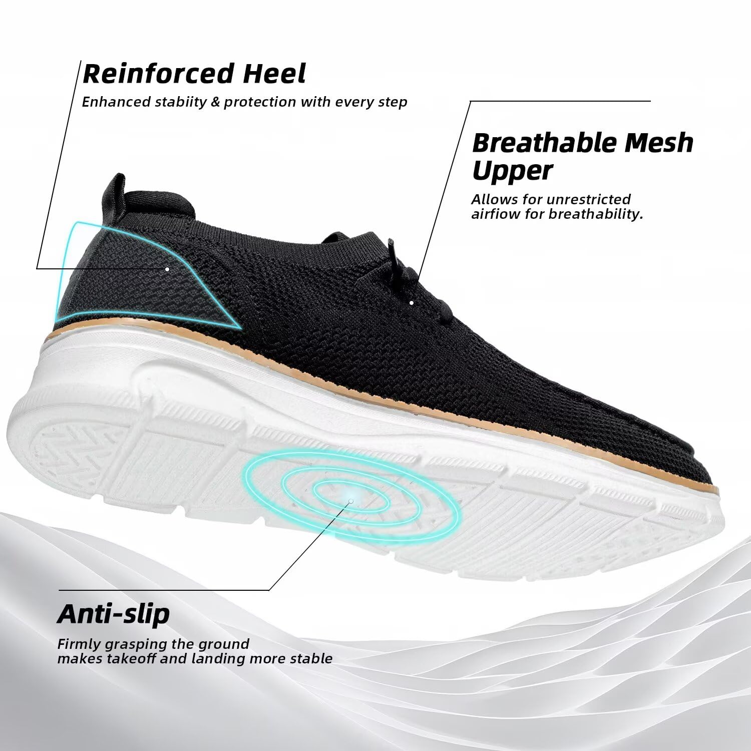 Mens Slip-on Loafers Comfortable Boat Shoes Casual Walking Sneakers Mesh Business Oxfords Work Lightweight Soft Sole