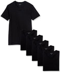 Amazon Essentials Men's V-Neck Undershirt, Breathable Cotton, Pack of 6, Black, X-Large
