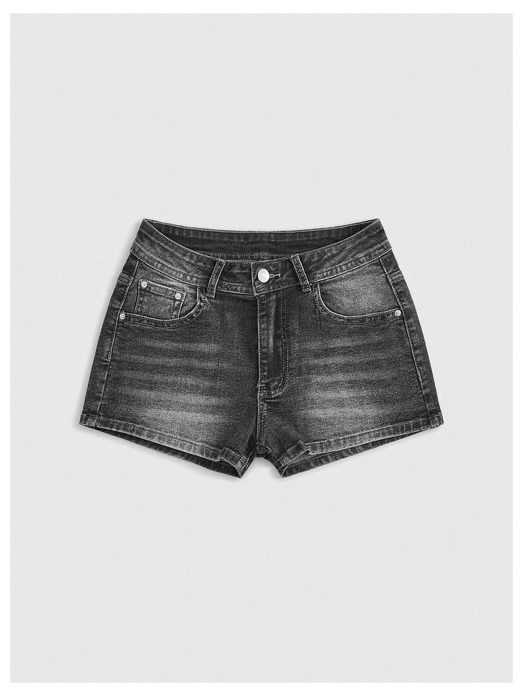 WDIRARA Women's Cross Embroidery Rhinestone Denim Shorts Y2k Grunge Punk Jean Shorts