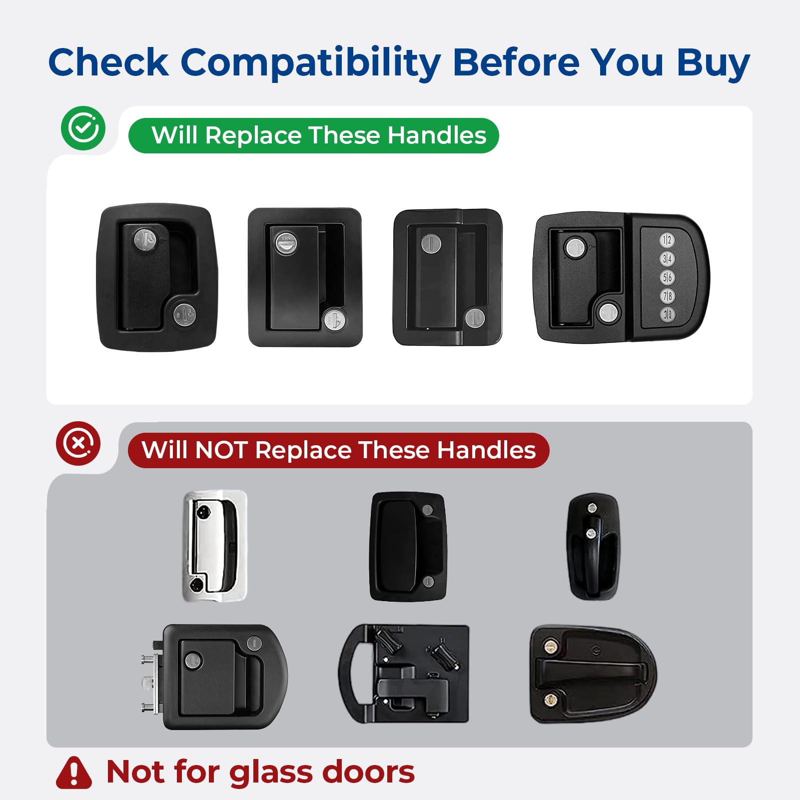 ONNAIS Full Metal RV Keyless Entry Door Lock with Password & Remote, Trailer & Camper Door Lock Replacement, Versatile Latch for RVs