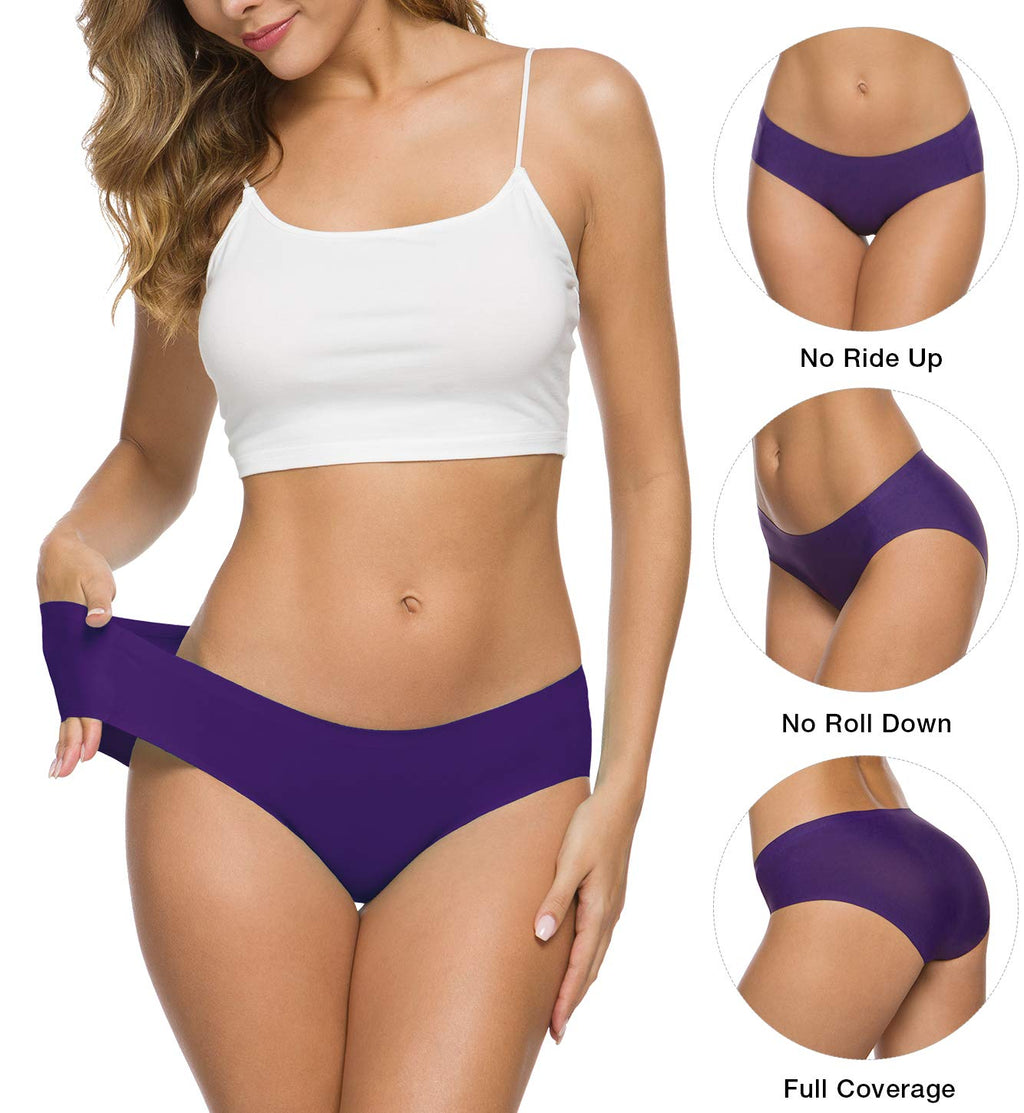 Altheanray Women’s Seamless Underwear No Show Panties Soft Stretch Bikini Underwears 6 Pack(3081M-color9)