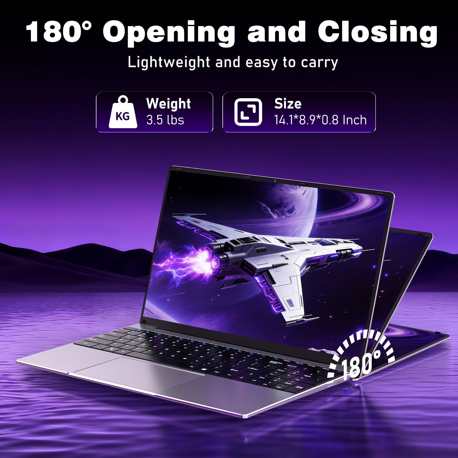 NIAKUN Laptop Computer 2026, 15.6 Inch Lap Top PC Window 11 Pro, 8GB RAM 256GB SSD, Int Pentium Gold Processor 4425Y, 2-Year Warranty, Bluetooth, Mini HDMI, FHD 1920 * 1080, Office 365, Business