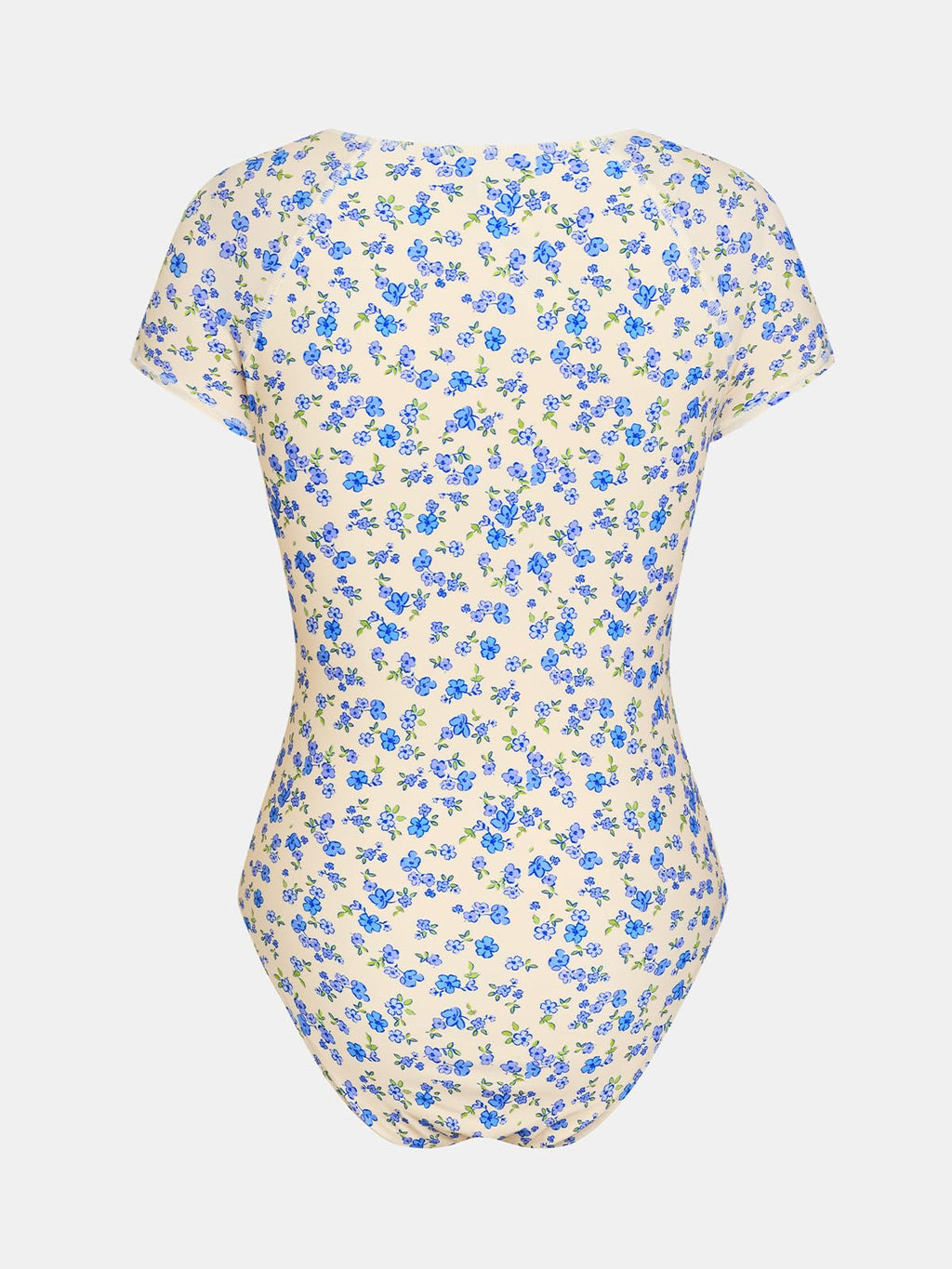 CUPSHE One Piece Swimsuit for Women Mock Neck Zipper Short Sleeve Bathing Suit, M