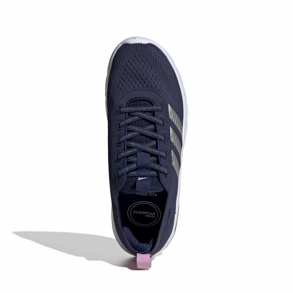 adidas Women's Cloudfoam Flex - Slounge, Dark Blue/Matte Silver/Bliss Lilac, 6.5