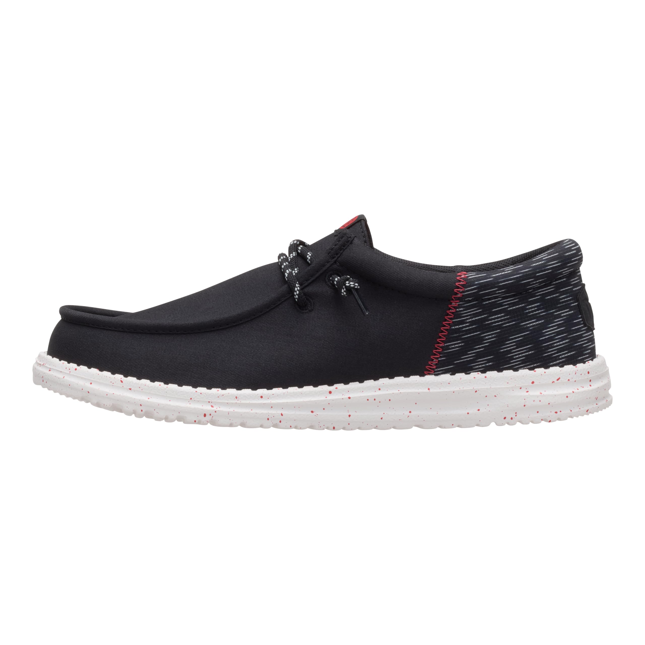 HEYDUDE Wally Funk Jersey Jacquard Black/Multi 11, Men’s Shoes, Slip-on Loafers, Comfortable & Light-Weight