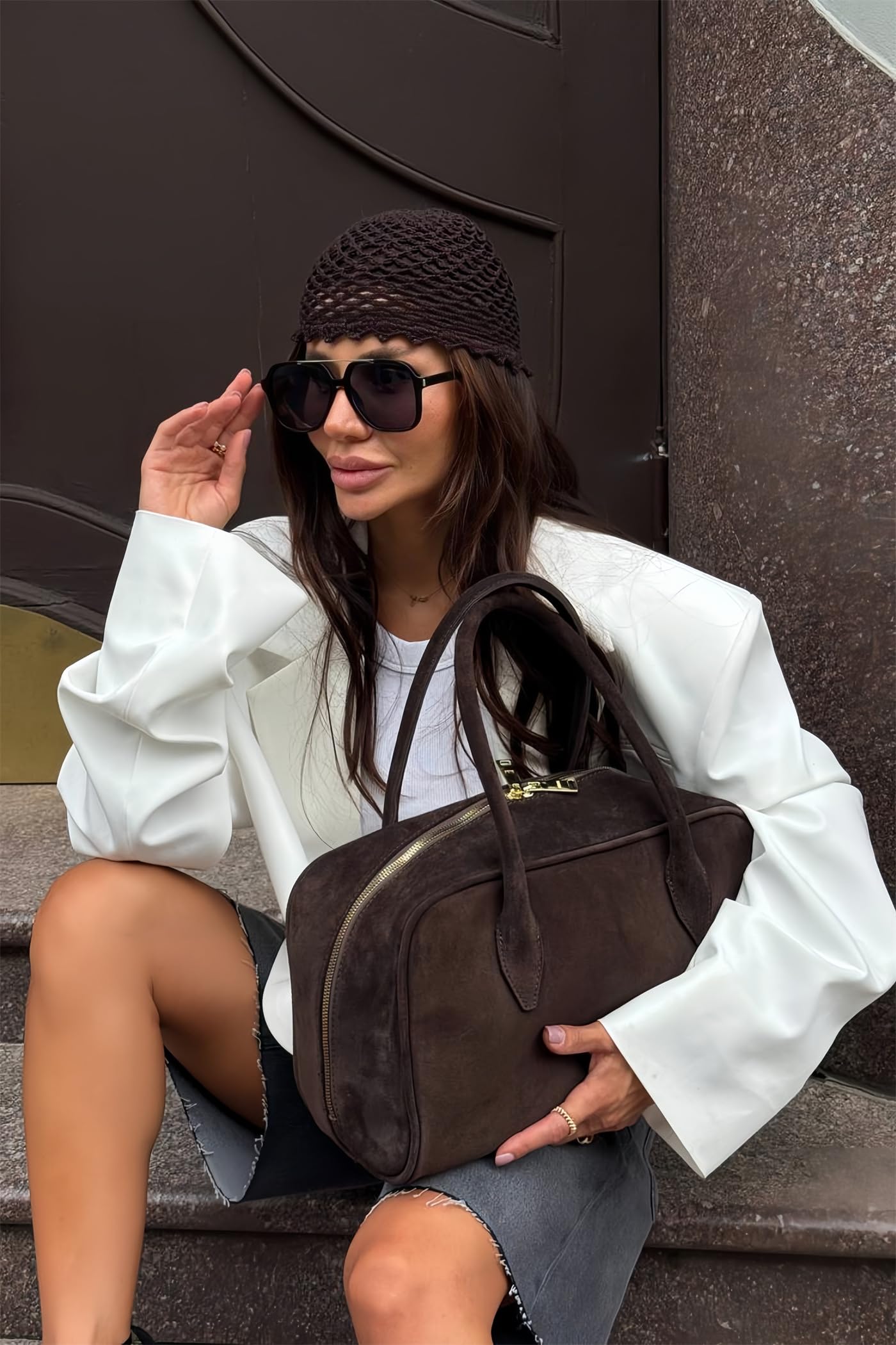 GUVIVI Retro Aviator Sunglasses for Women Men 2026 Square Top Bar Sun Glasses Sunnies 70s Lightweight Shades
