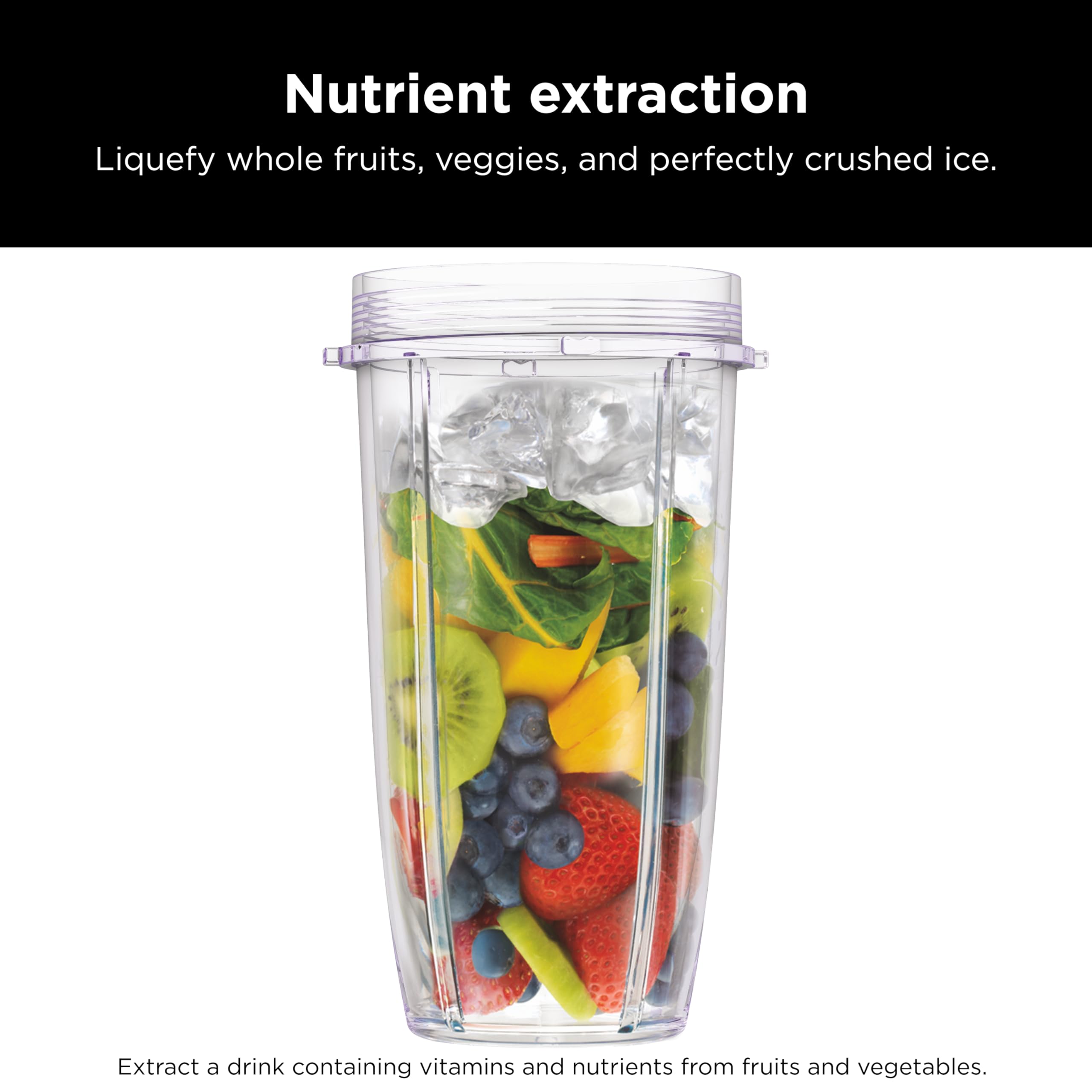 Ninja | Blender | Nutri Pro | Single Serve | For Smoothies, Salsa, Shakes and Frozen Drinks | Includes 2 Smoothie Cups & Lids | Crushes Ice, Fruit & Veggies |Silver | BN401