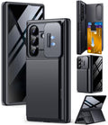 TONGATE Wallet for Z Fold 8 Ultra Case with Privacy Film & Stand, Black