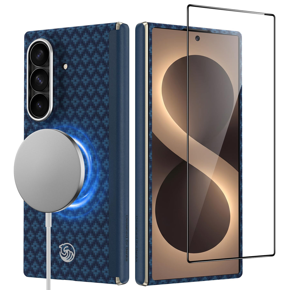 BENKS for Z Fold 8 Ultra Case with Hinge Protection & Screen Protector