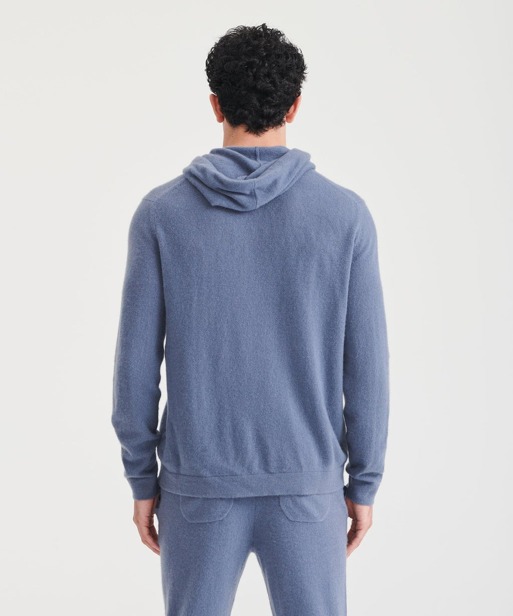 NAADAM Mens The Off-Duty Cashmere Hoodie Slate Blue