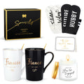 Engagement Gifts for Couples Newly Engaged Gifts for Couple Happy Engagement Gift for Women Fiance Gift for Women Just Engaged Decorations Ideas with Mugs Socks Candle Card for Her Him Men Best Friend