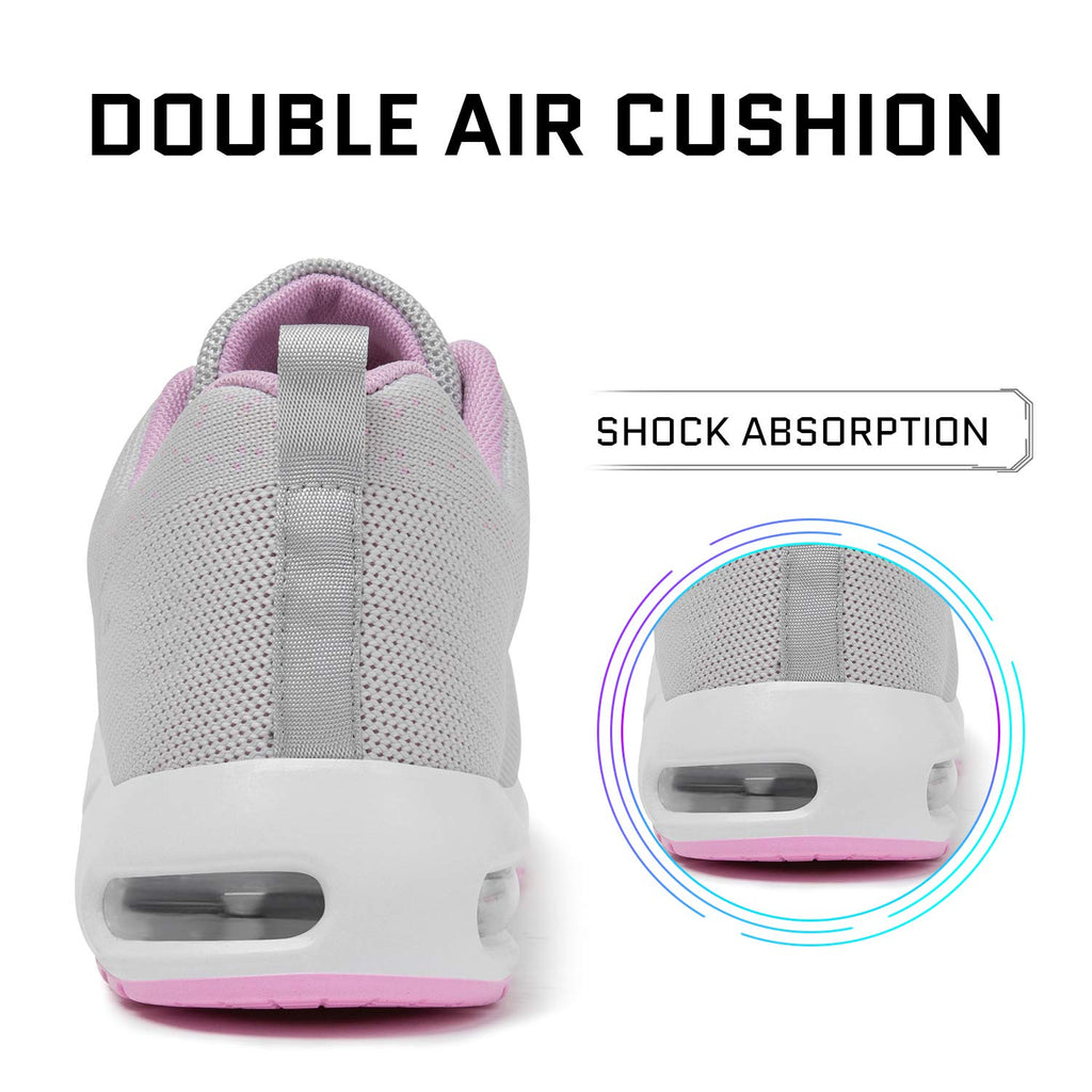 Mishansha Women's Slip On Walking Tennis Shoes Lightweight Gym Jogging Athletic Sports Running Sneakers Anti-Slip Casual Arch Support Shoes 6 Grey