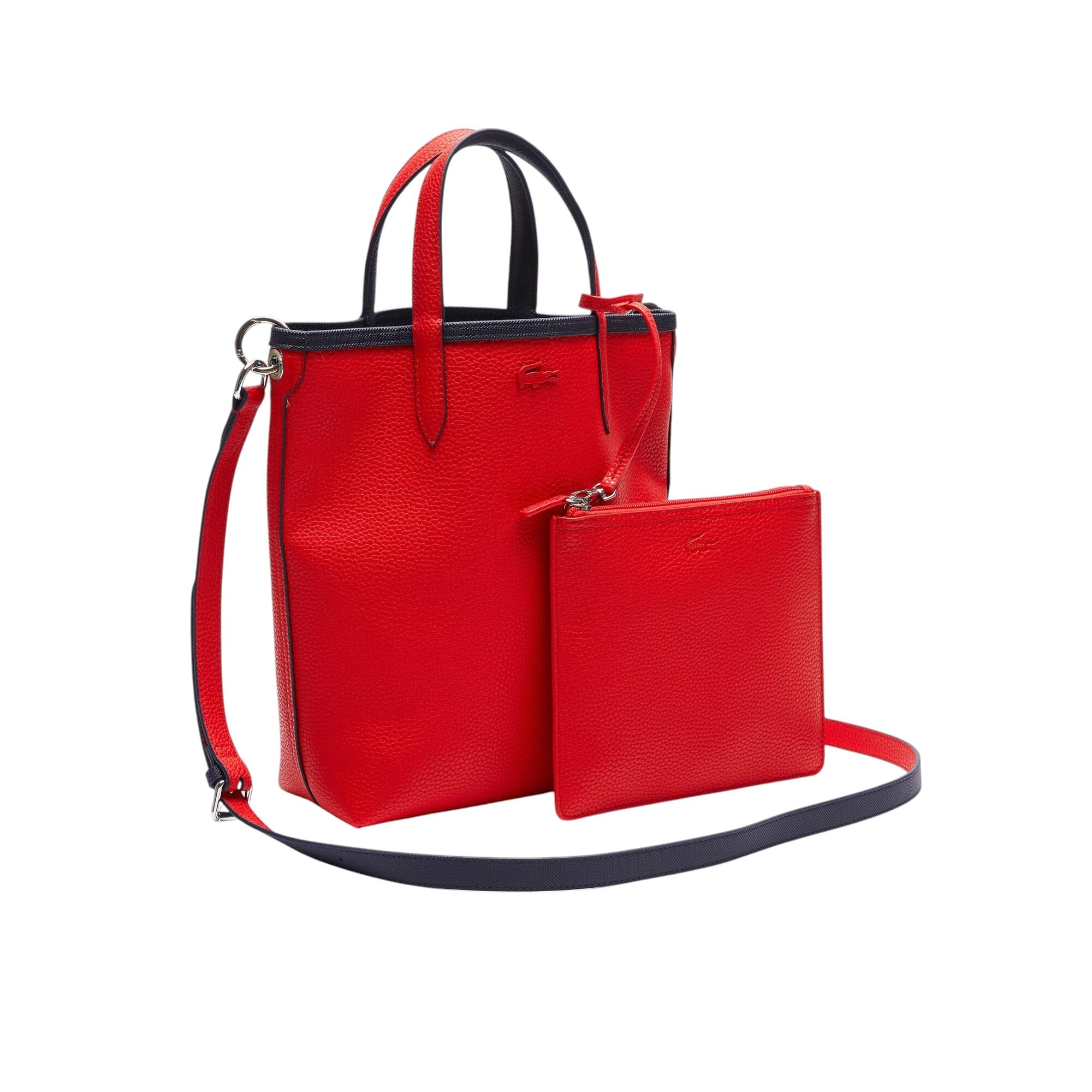 Lacoste Womens Anna Vertical Tote Bag, Forest Green/Navy Blue/Aconit/White, One Size