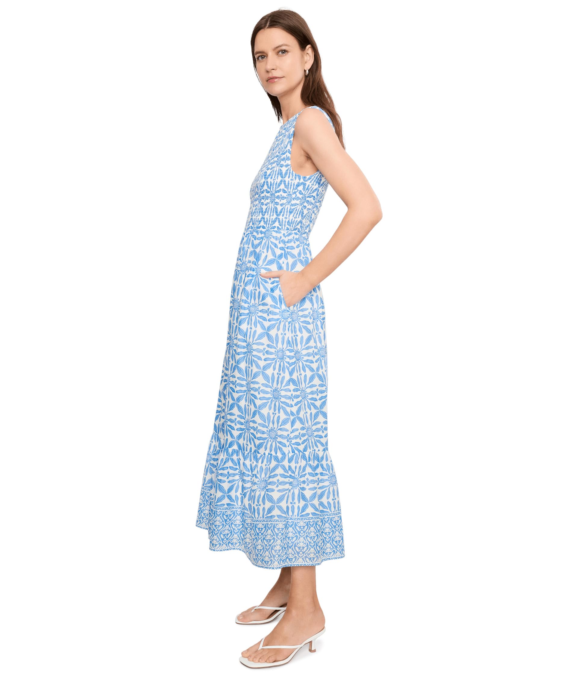 vineyard vines Ellen Maxi Dress, Haven Tile Blue, M