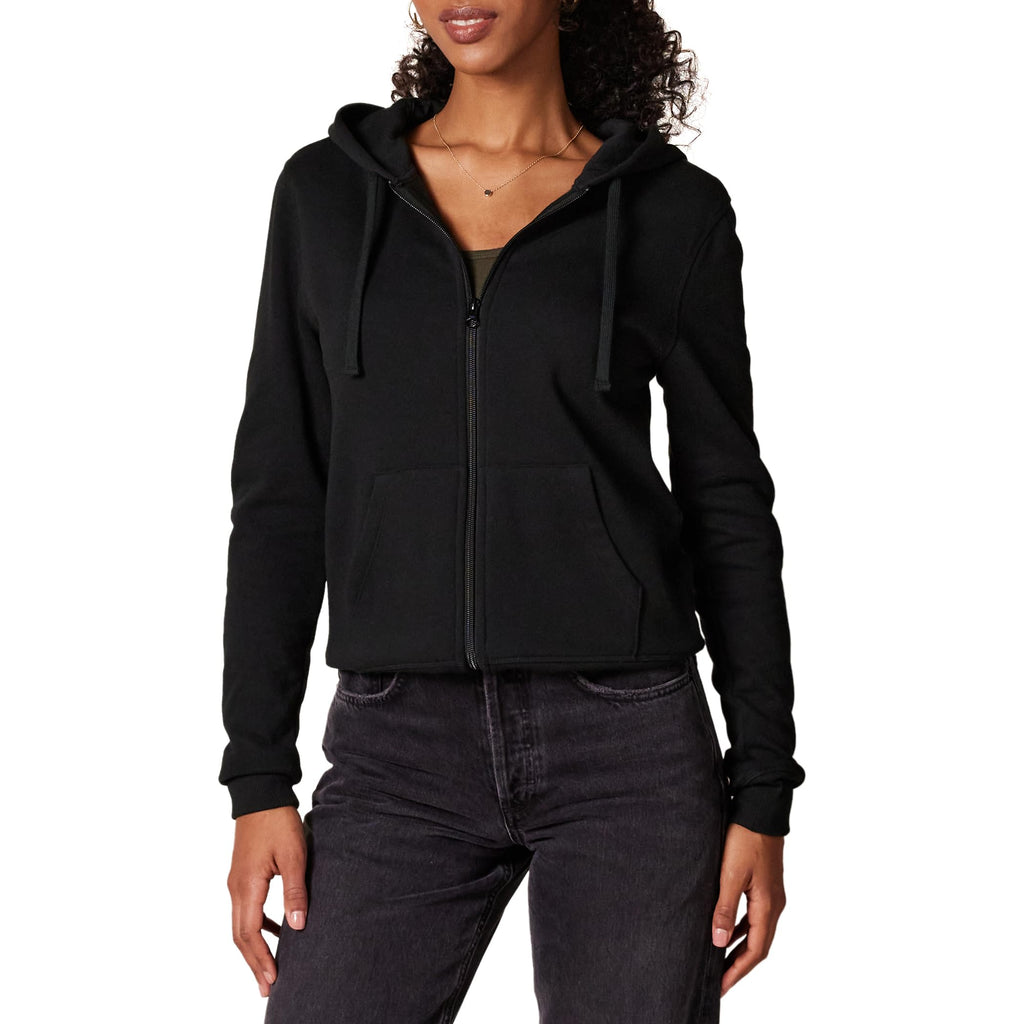 Amazon Essentials Women's Fleece Full-Zip Hoodie (Available in Plus Size), Black, Small