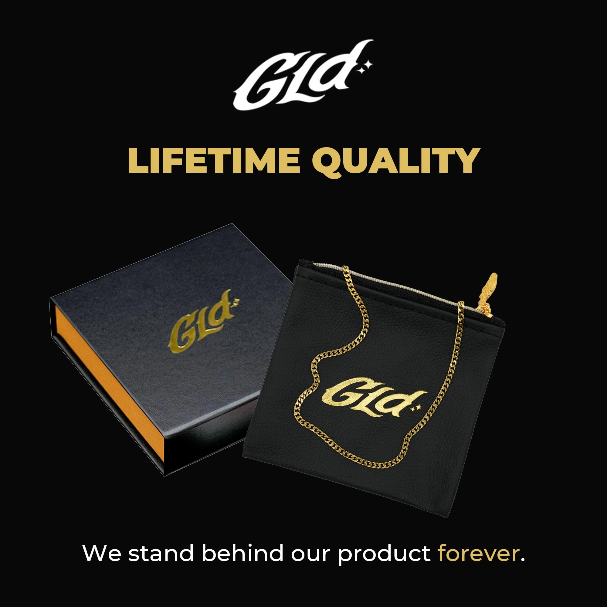 GLD Cuban Link Chain for Men and Women - 8MM, 22", 18K Gold-Plated Miami Cuban Chain with Premium Travel Pouch - Snatch-Proof, Sweat-Proof, Fade-Resistant - Lifetime Quality, Designed in Miami