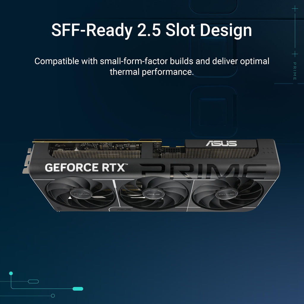 ASUS The SFF-Ready Prime GeForce RTX™ 5070 OC Edition Graphics Card, NVIDIA, Desktop (PCIe® 5.0, 12GB GDDR7, HDMI®/DP 2.1, 2.5-Slot, Axial-tech Fans, Dual BIOS)