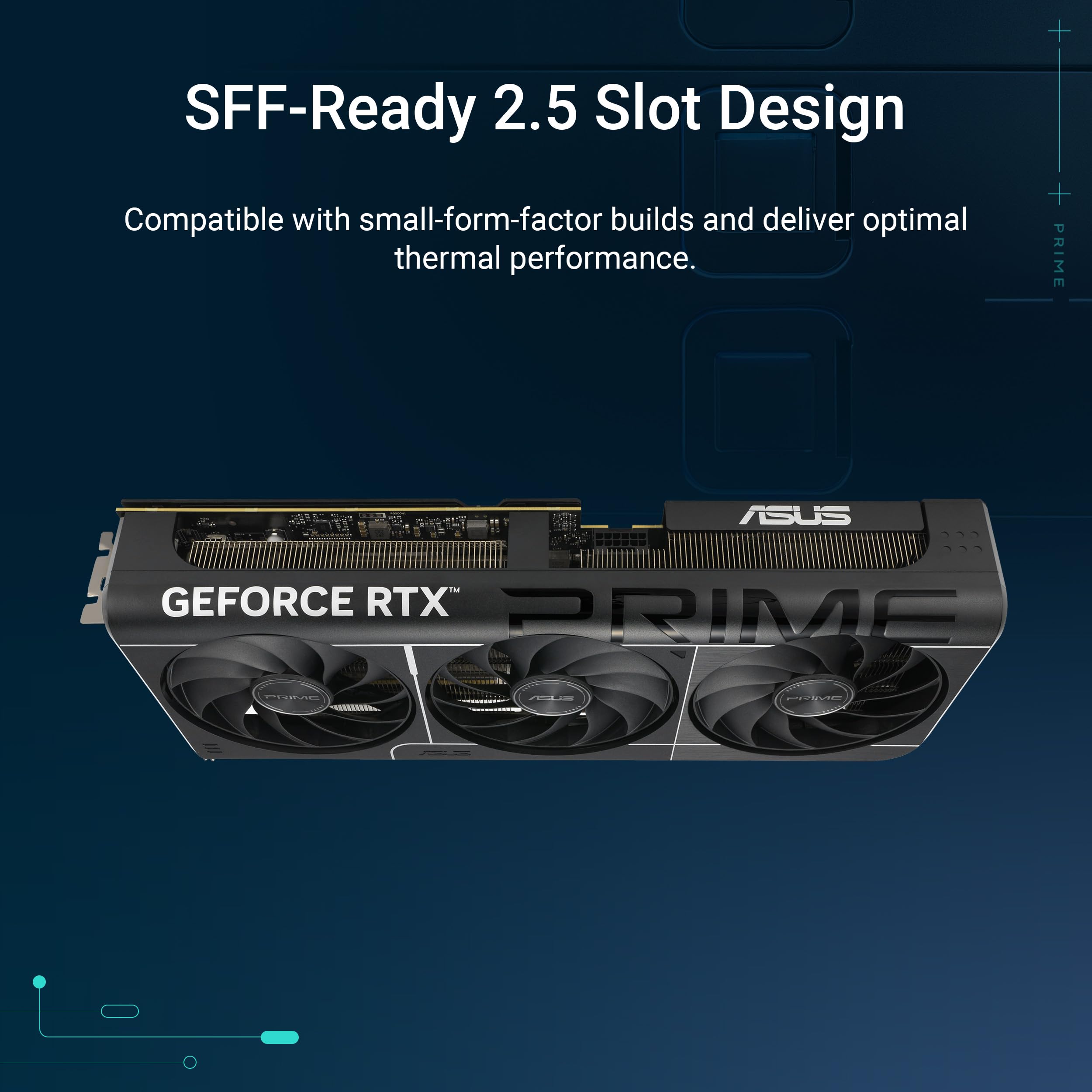 ASUS The SFF-Ready Prime GeForce RTX™ 5070 Graphics Card, NVIDIA (PCIe® 5.0, 12GB GDDR7, HDMI®/DP 2.1, 2.5-Slot, Axial-tech Fans, Dual BIOS)