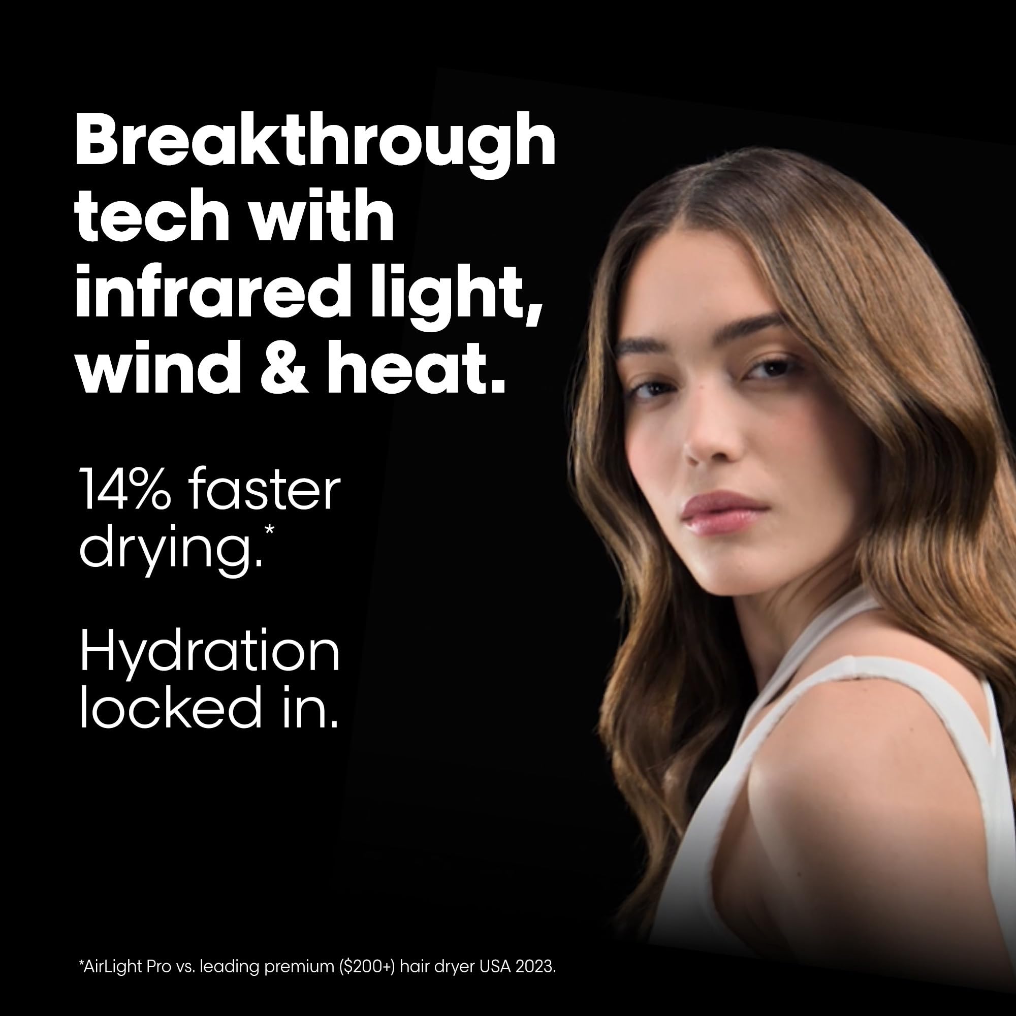 AirLight Pro Hair Dryer - Augmented with Infrared Light, Tested on All Hair Types, Fast Drying Without Damage