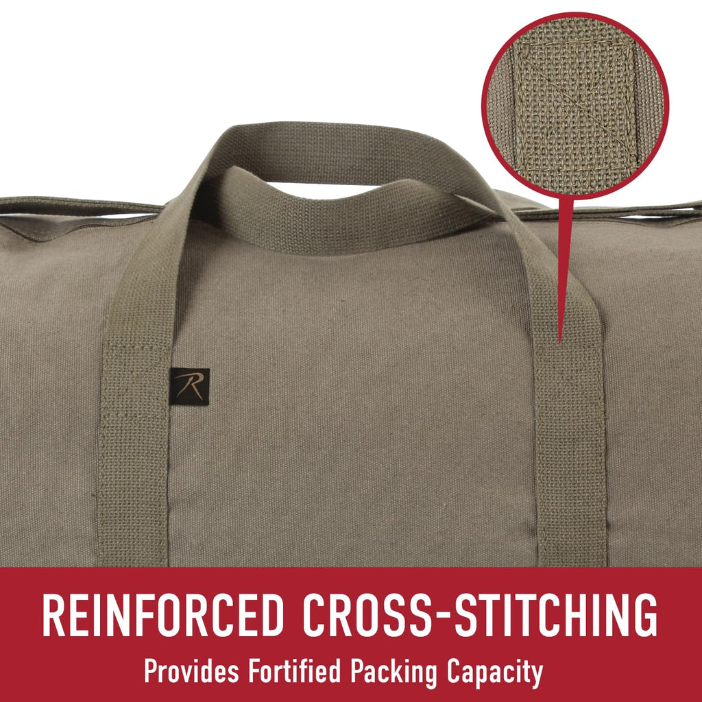 Rothco Canvas Shoulder Duffle Bag Duffel Gym Bag for Men Women Sports Duffel Bag, Olive Drab, 19 Inches