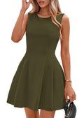 PRETTYGARDEN Summer Dresses for Women 2026 Elegant Classy Spring A Line Business Casual Work Graduation Cocktail Short Dress (Army Green,XX-Large)