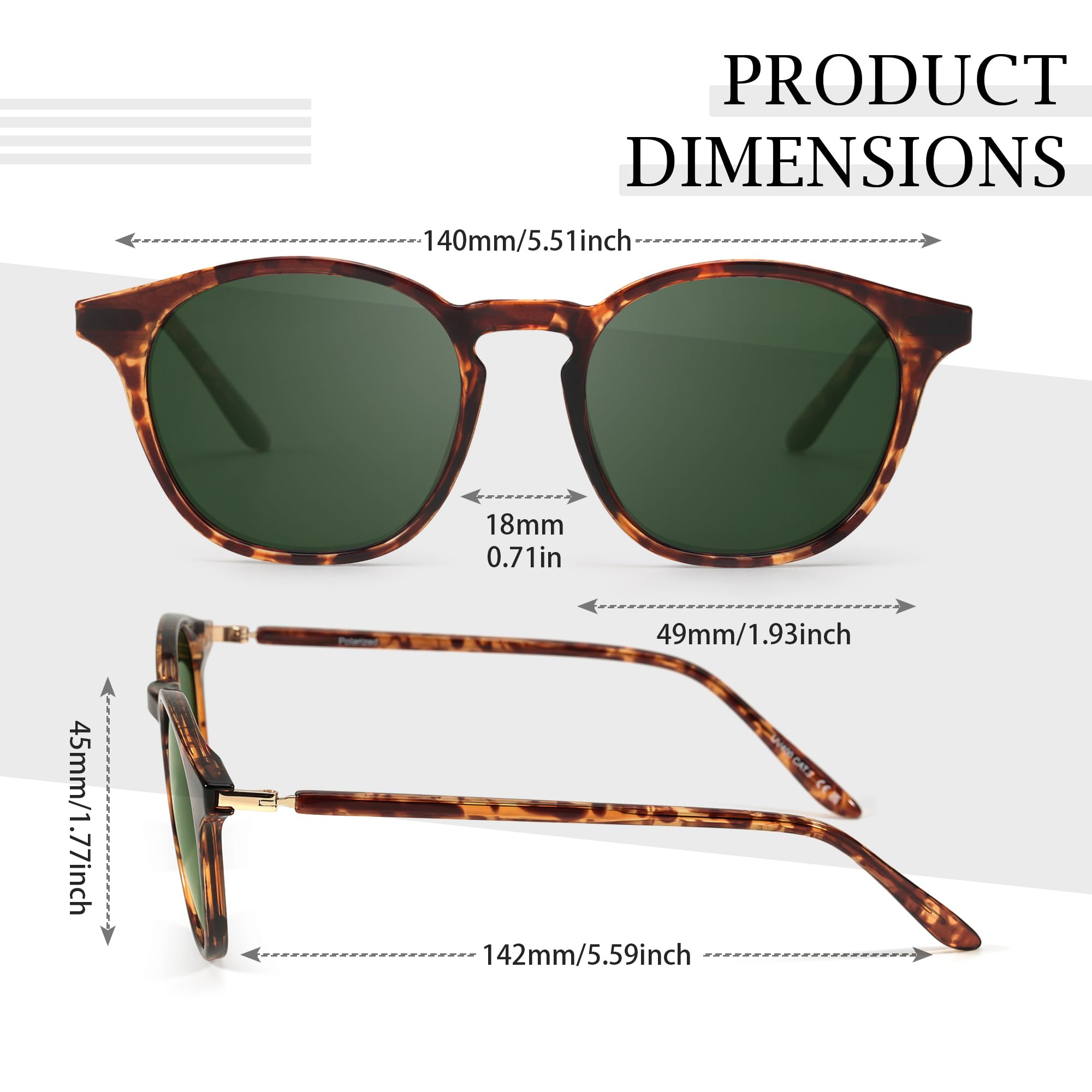 SIPHEW Classic Small Round Sunglasses for Men, Retro Sunglasses Polarized UV Protection Lens for Outdoor/Driving
