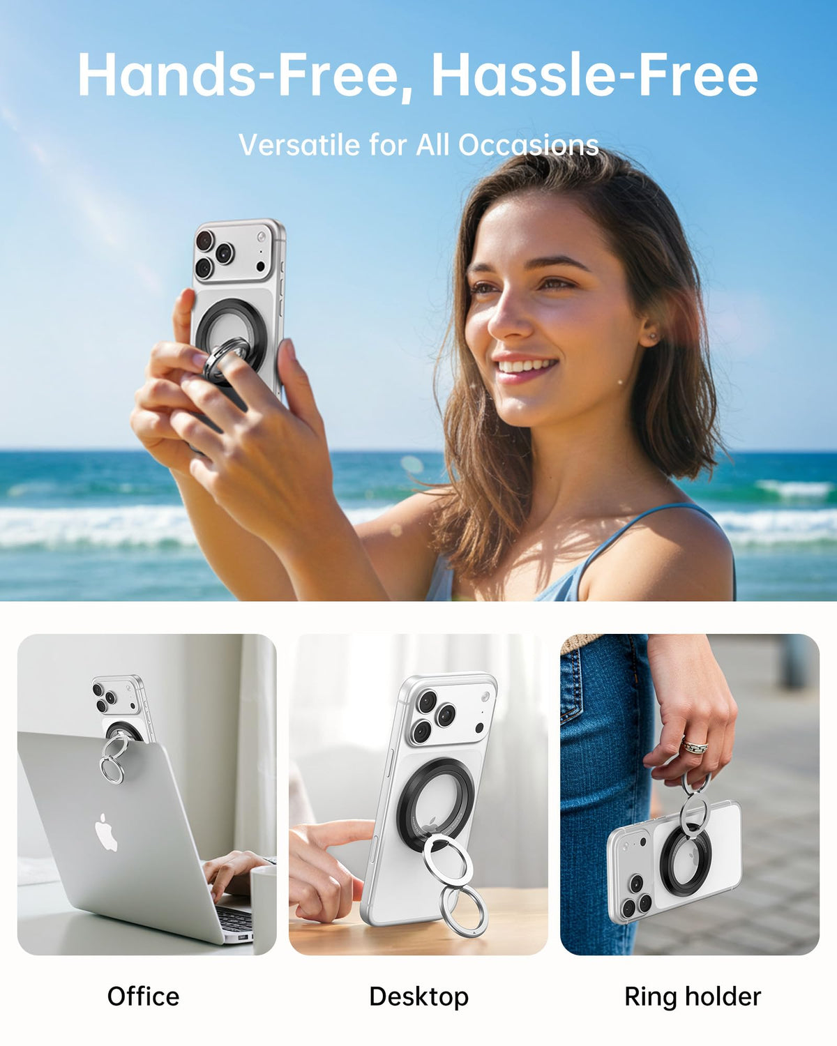 SYNCWIRE Magnetic Phone Ring Holder, for MagSafe Phone Grip Stand Kickstand