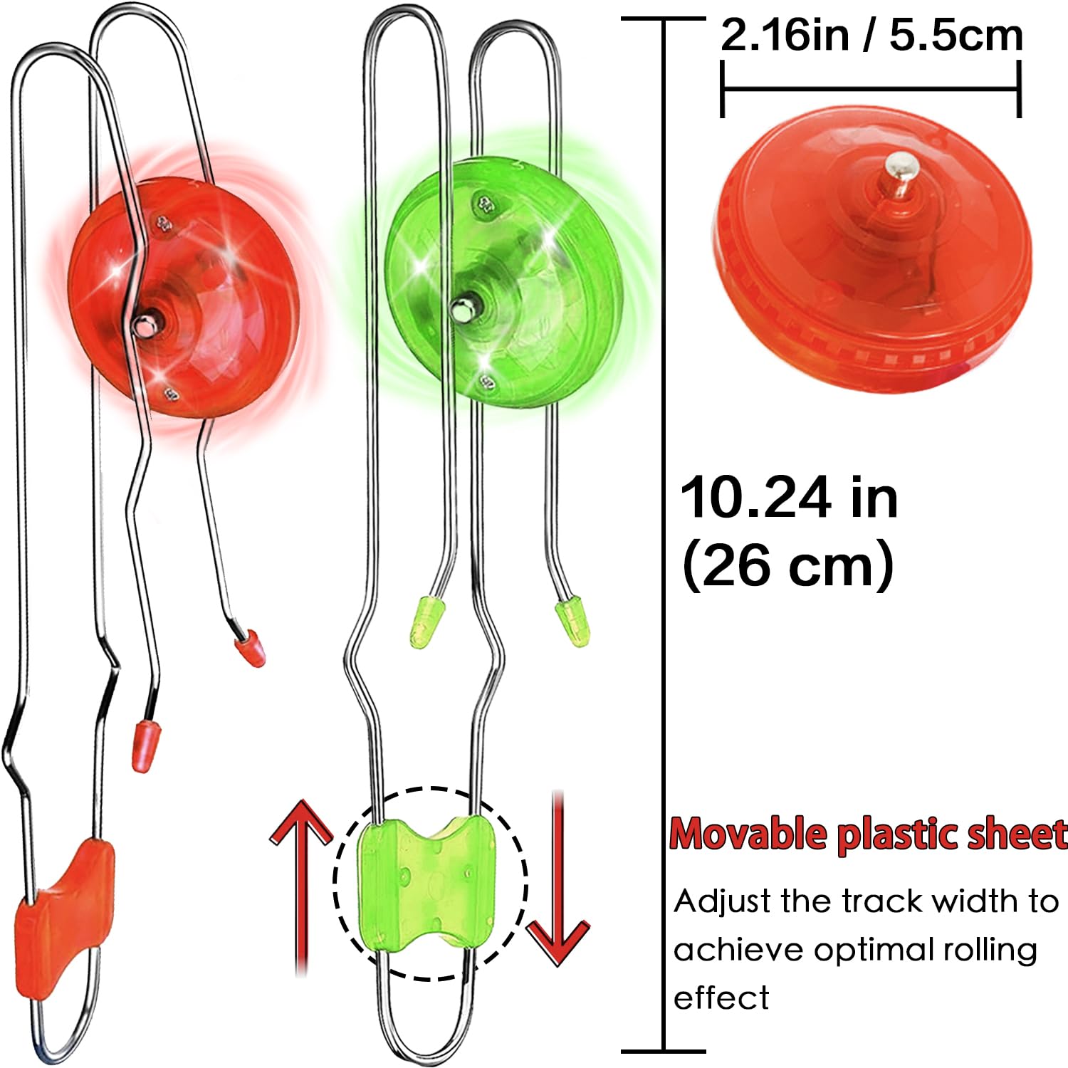 Stocking Stuffers for Kids Toys Boys 3pcs Light Up Gyro Wheel Toy Birthday Gifts for Men, Magic Rail Twirler Magnetic Yoyo Spinner Sensory Fidget Toys for Kids Ages 3-5-7 4-8-12 Year Old Boys & Adults