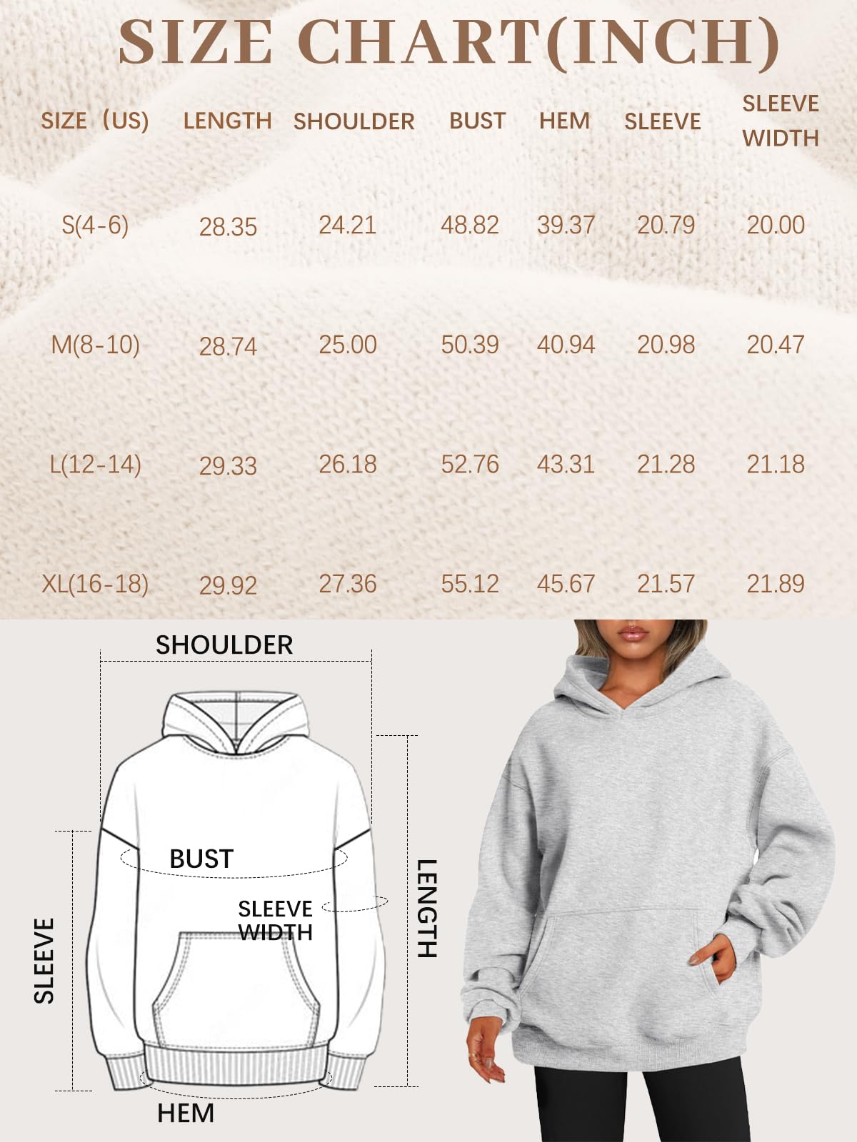 EFAN Women's Oversized Fleece Hoodie, Cozy Plush Pullover Sweatshirt with Pocket Black M