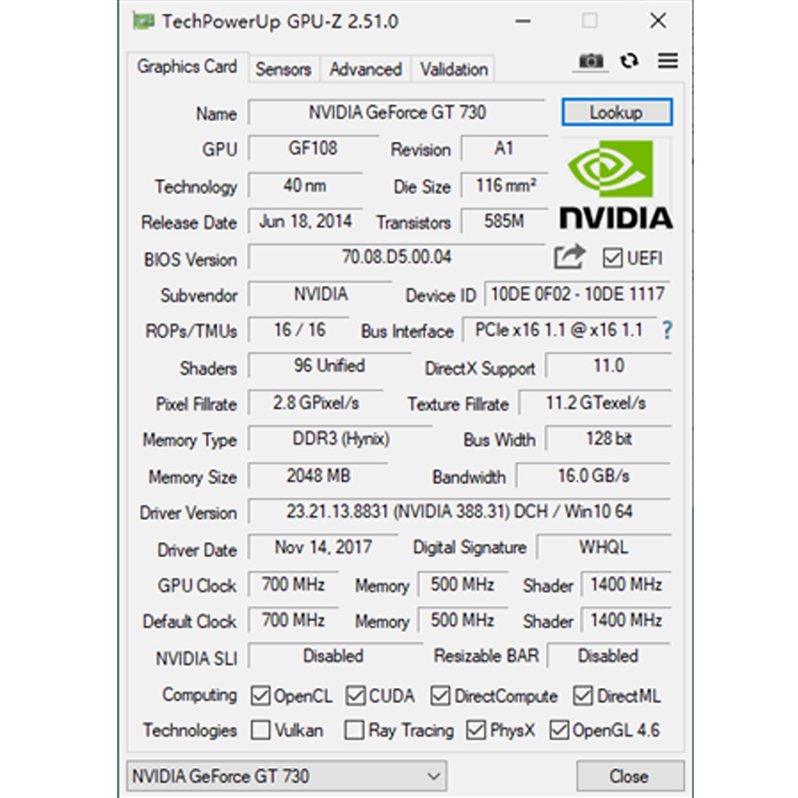 Glorto GeForce GT 730 2G Low Profile Graphics Card, 2X HDMI, VGA, DDR3, PCI Express 1.0 x16, Entry Level GPU for PC, SFF and HTPC